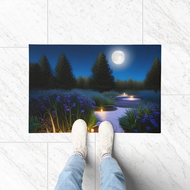 Paillasson Chemin Du Jardin Sous La Pleine lune (Intérieur)