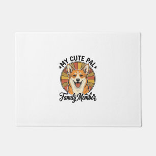 Paillasson Chemise de famille Corgi Design vintage pour amour