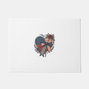 Paillasson Chemise Fleurie à Nœud Papillon Cœur Patriotique V