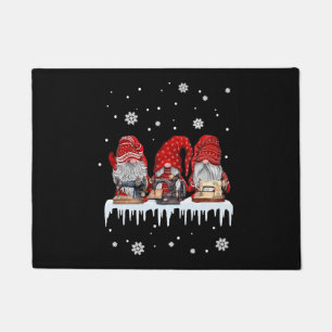 Paillasson Chemise rouge Gnome Noël Gnomies roux Machine à co