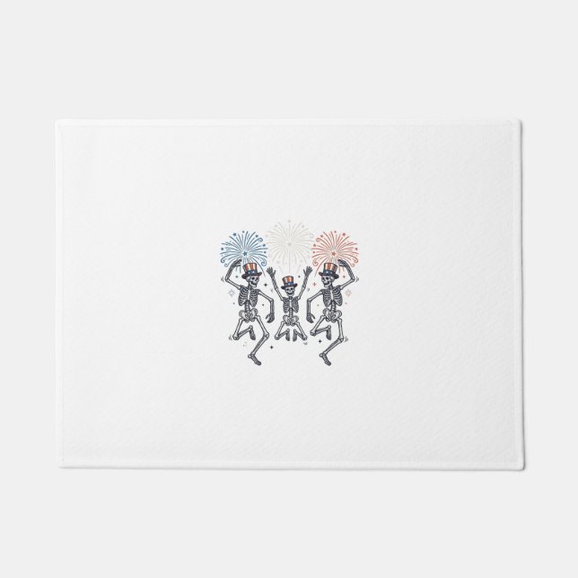 Paillasson Chemise Vintage Feux d'Artifice Squelette Dansant  (Devant)