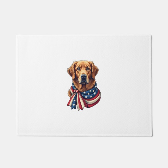 Paillasson Chemise Vintage Old Glory Golden Retriever 2 (Devant)
