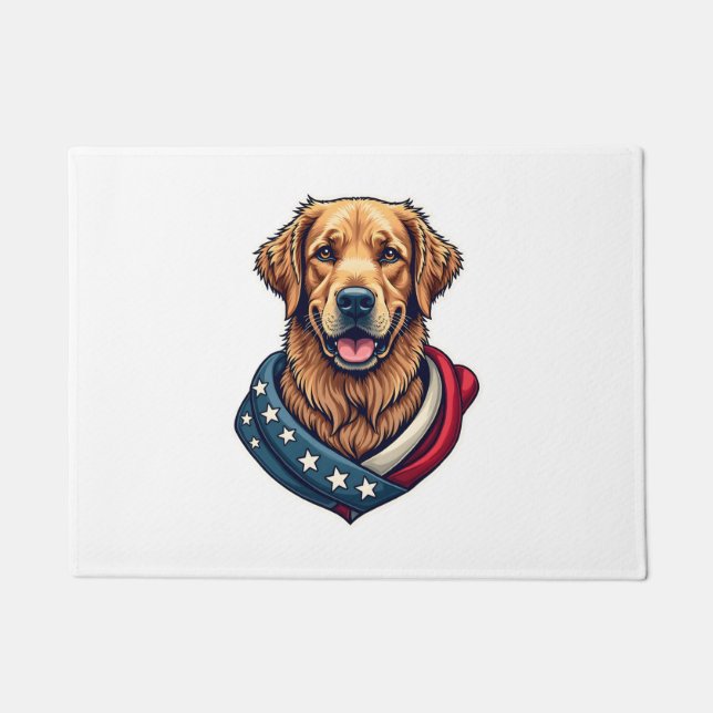 Paillasson Chemise vintage pour chien Patriotique Retriever F (Devant)
