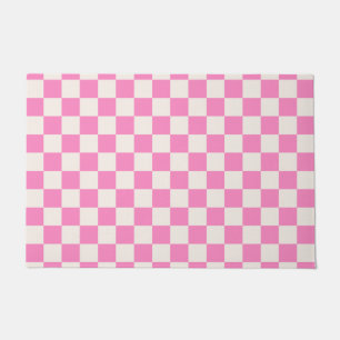 Paillasson Chèque rose, Motif en damier, À damiers