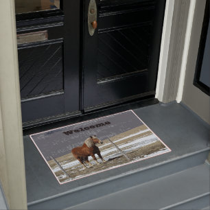 Paillasson Cheval Belge À Paddock Welcome Porte Mat