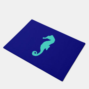 Paillasson Cheval De Mer Turquoise Sur La Décoration Côtiè