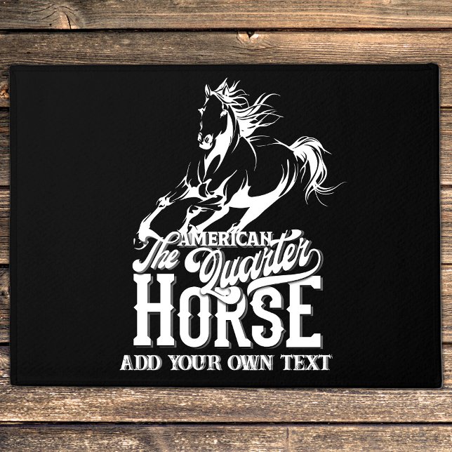 Paillasson Cheval de quart américain Cowboy sauvage ouest oue (American quarter horse Cowboy wild west western Doormat)