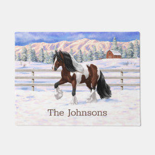 Paillasson Cheval de Tinker Tinker Gypsy Vanner Brown Pinto