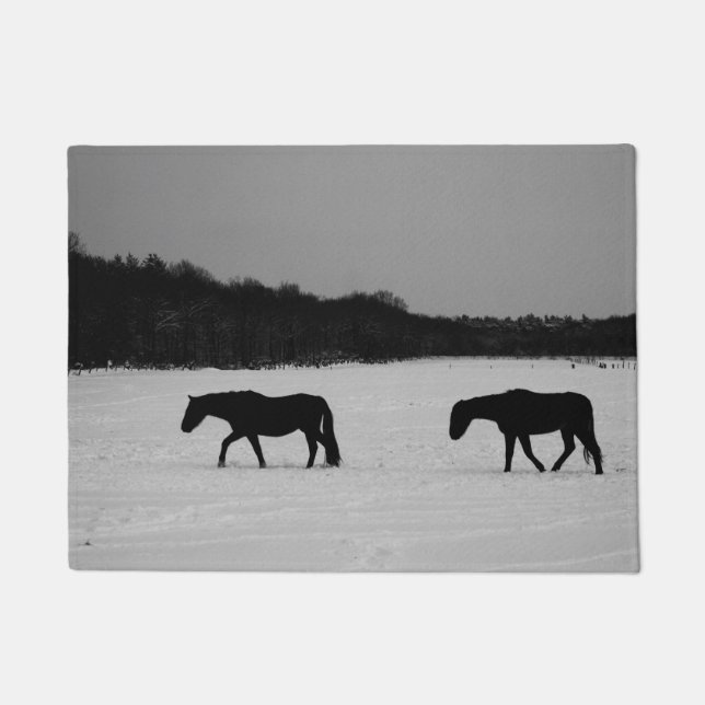 Paillasson Chevaux sur la neige dmcna (Devant)