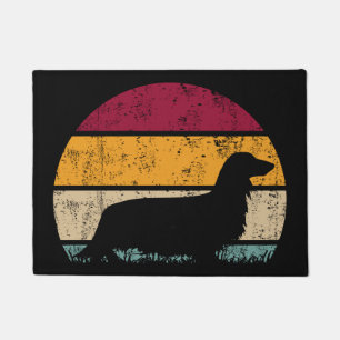 Paillasson Cheveux longs Haied Dachshund Retro Vintage Lover