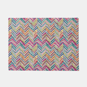 Paillasson chevron de couleur néon chic