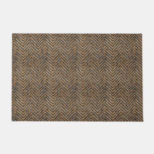 Paillasson chevron jaune noir chic