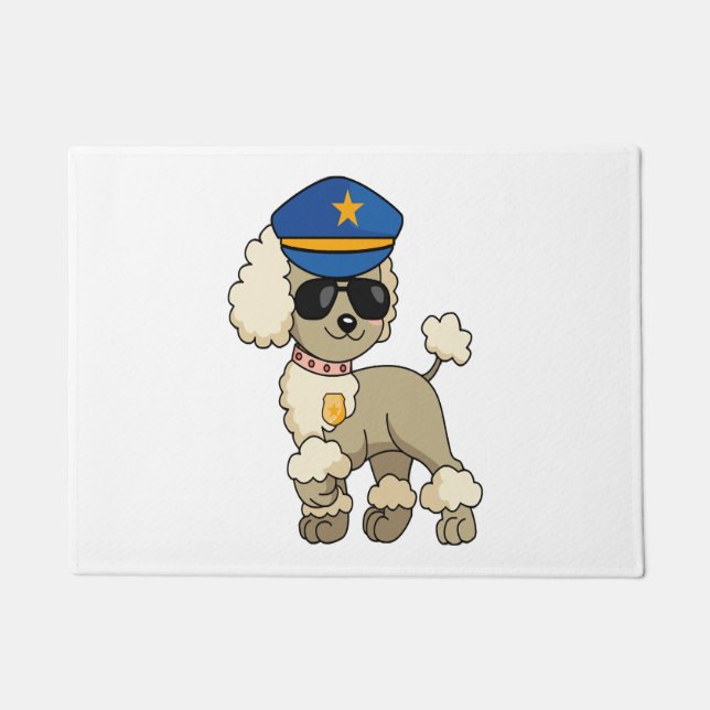 Paillasson Chibi Anime Police Poodle Chien (Devant)