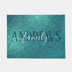 Paillasson Chic Elegant Turquoise Bleu Épargne Parties scinti