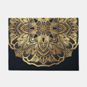 Paillasson Chic Moderne Marine Blue Gold Mandala