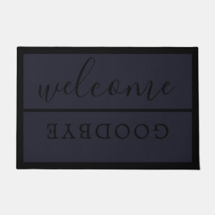 Paillasson Chic Welcome Calligraphie Typographie Black Navy