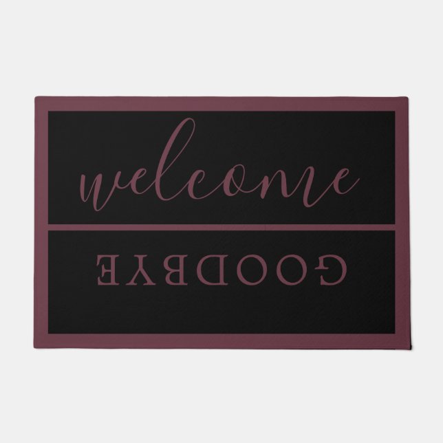 Paillasson Chic Welcome Calligraphie Typographie Bourgogne No (Devant)