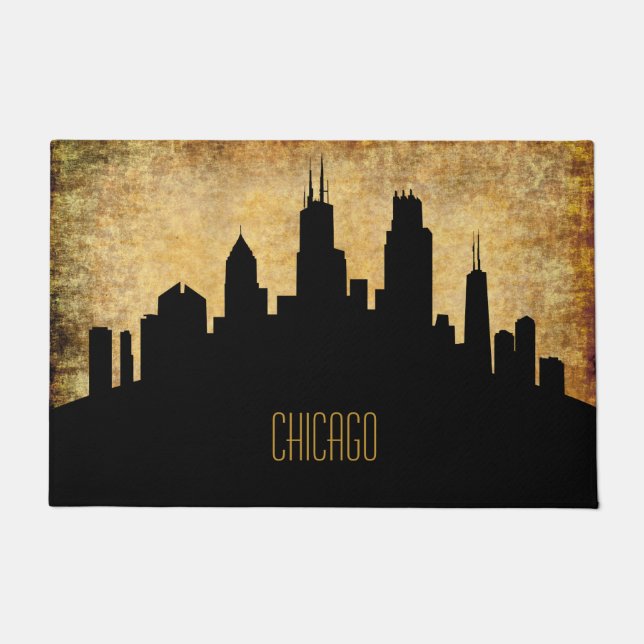 Paillasson Chicago Skyline - Vintage Grunge (Devant)