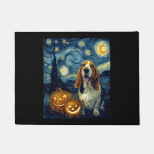 Paillasson Chien Basset Hound Mignon Halloween Jack O Lantern