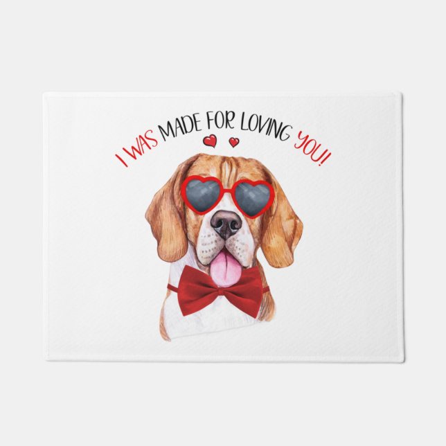 Paillasson Chien beagle fait pour vous aimer (Devant)