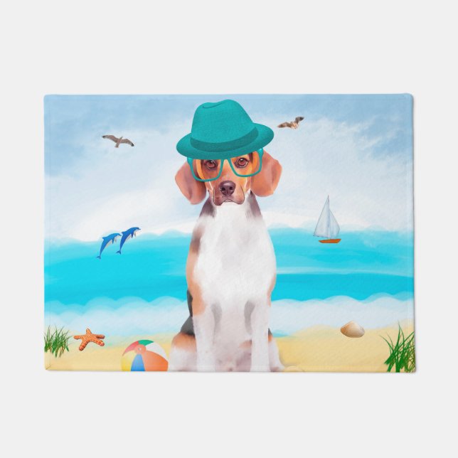 Paillasson Chien beagle Sur La Plage (Devant)