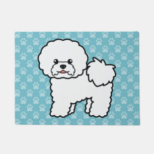 Paillasson Chien Bichon Frise de dessin animé mignon