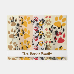 Paillasson Chien dalmatien fait sur commande avec la natte