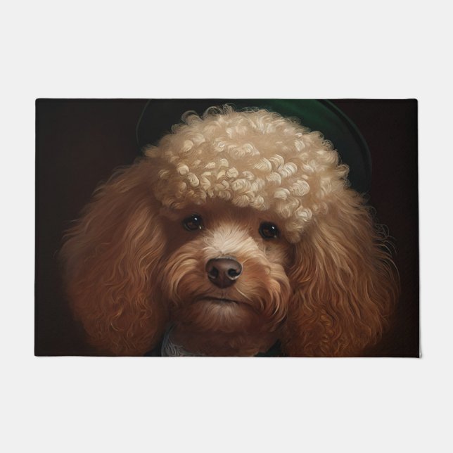 Paillasson Chien de caniche en tenue de jour St. Patrick (Devant)