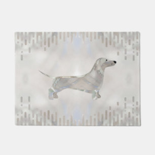 Paillasson Chien de Dachshund - silhouette de perle de Doxie