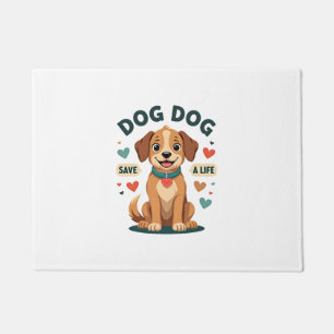 Paillasson Chien de sauvetage mignon vintage sauve une vie Ca