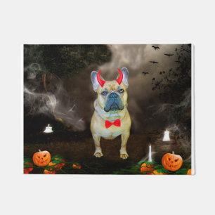 Paillasson Chien de taureau français en costume d'Halloween