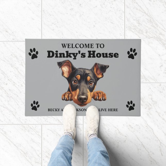Paillasson Chien Doberman Pinscher mignon (Intérieur)