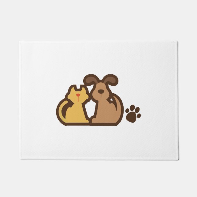 Paillasson Chien et chat heureux (Devant)