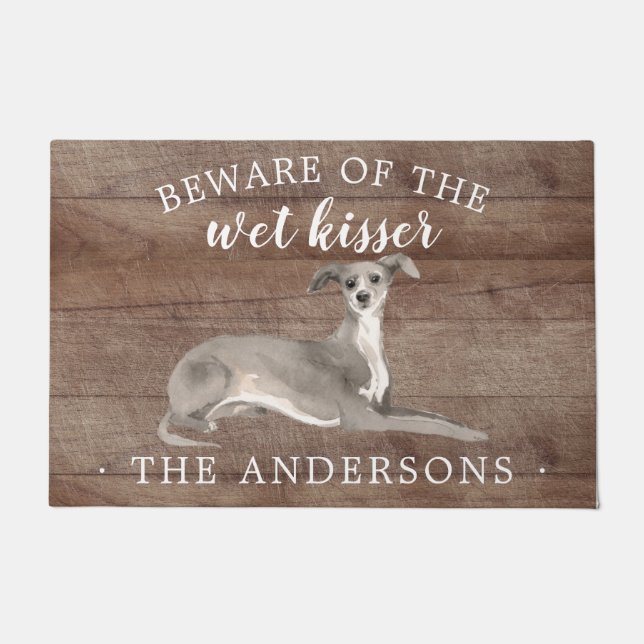 Paillasson Chien Greyhound Italien Porte Mat Personnalisé (Devant)