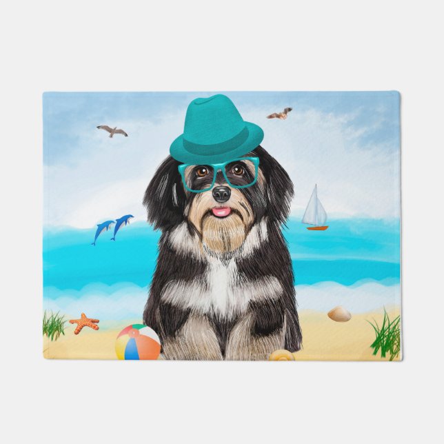 Paillasson Chien Havanais sur la Plage (Devant)