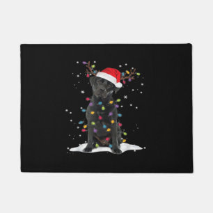 Paillasson Chien Labrador noir Noël Arbre de Noël Lumière Cla