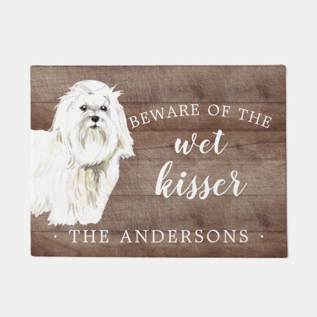 Paillasson Chien maltais Porte Mat personnalisé (Devant)