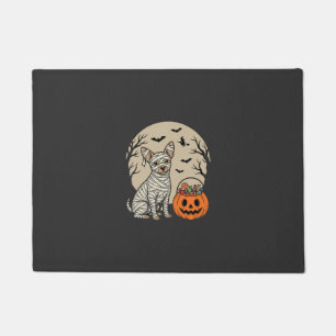Paillasson Chien Momie d'Halloween et Bonbons Citrouille