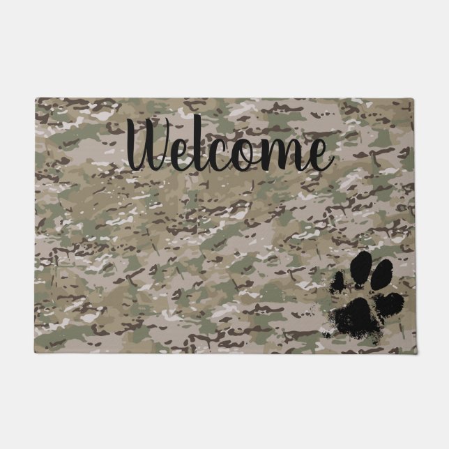 Paillasson Chien Paw - Empreinte de patte Door Mat (Devant)