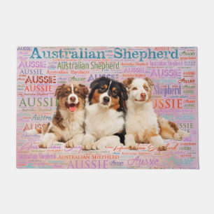 Paillasson Chiens de berger australiens sur le nuage 2 de mot