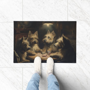 Paillasson Chiens de Cairn Terrier jouant au Poker Art
