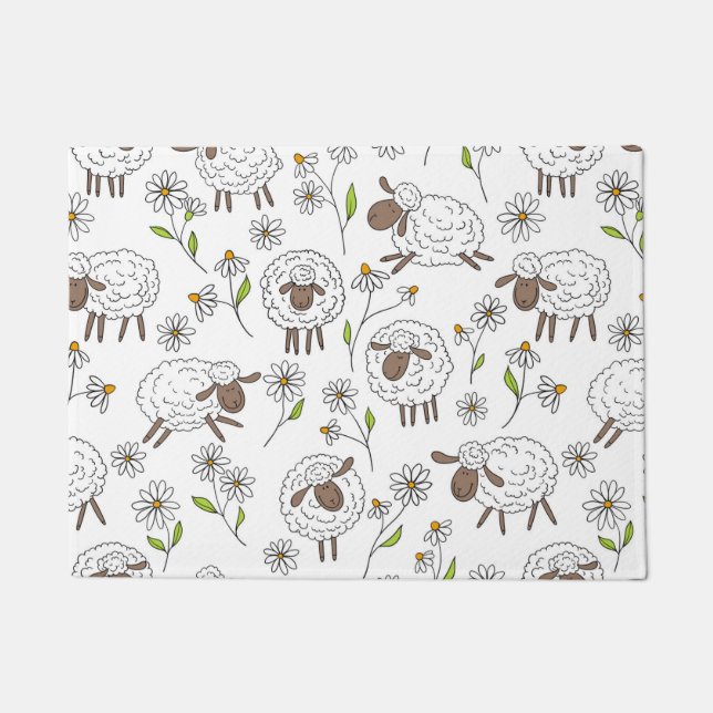 Paillasson Chiens de comptage sur blanc (Devant)