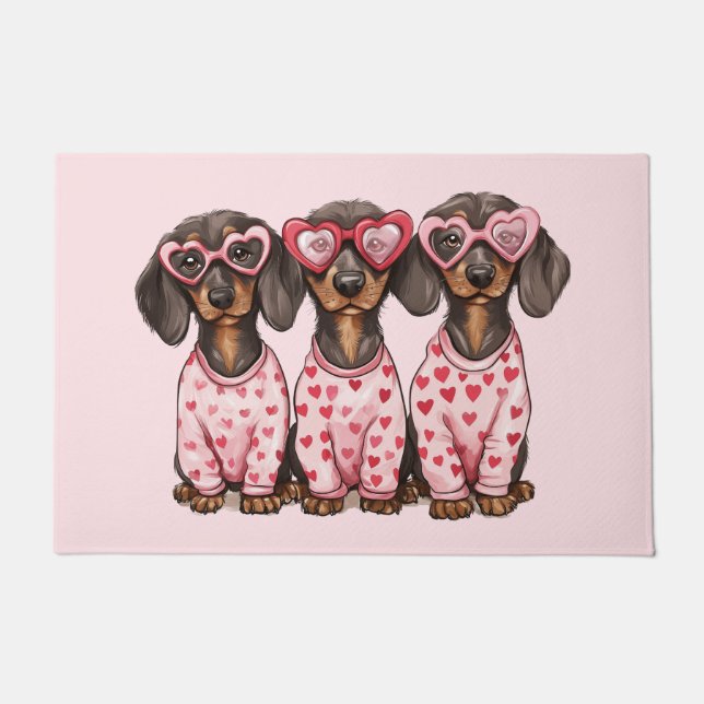 Paillasson Chiens de la Saint Valentin (Devant)
