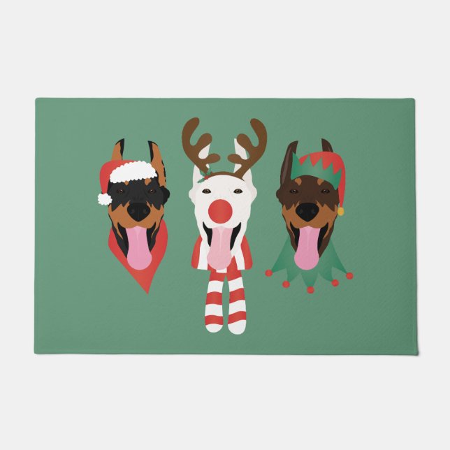 Paillasson Chiens de Noël Dobermann (Devant)
