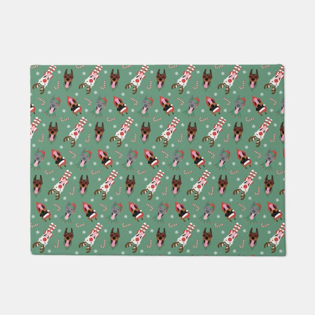 Paillasson Chiens de Noël Dobermann (Devant)