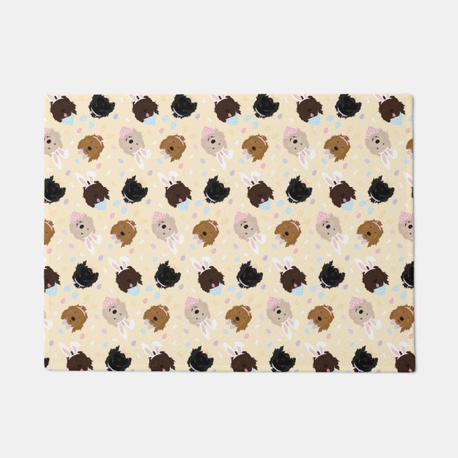 Paillasson Chiens de Pâques Bunny Goldendoodle (Devant)