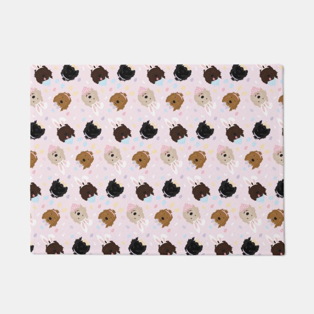 Paillasson Chiens de Pâques Bunny Goldendoodle (Devant)