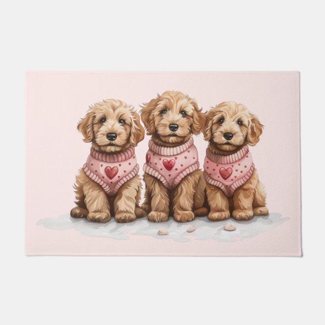 Paillasson Chiens de Valentine Goldendoodle (Devant)