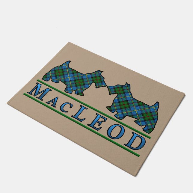 Paillasson Chiens écossais de Scottie de tartan de MacLeod de (Incliné)