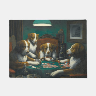 Paillasson Chiens jouant au poker (jeu de carte animale)
